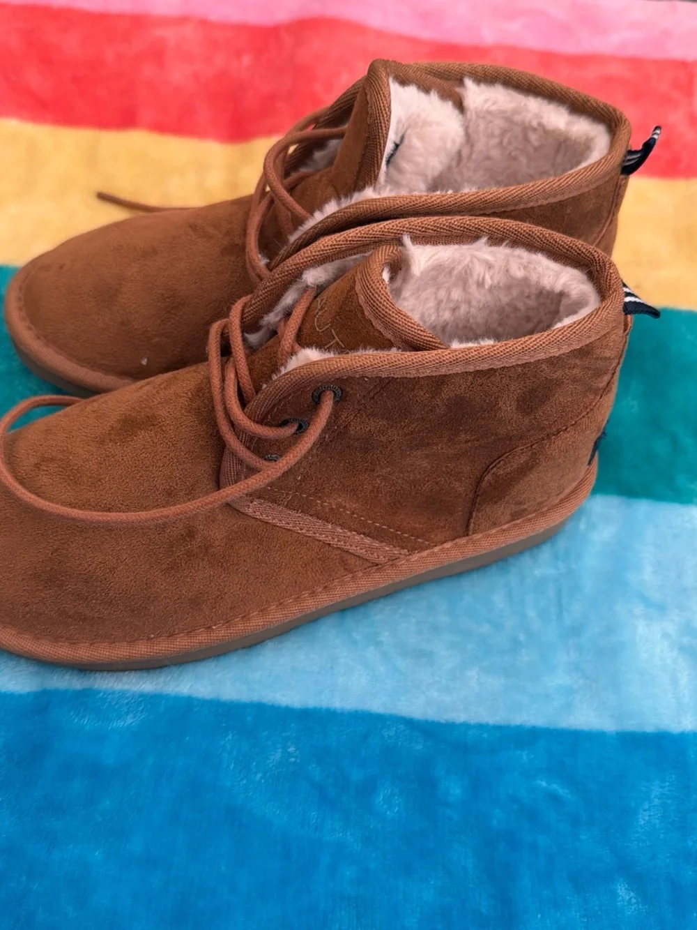 Nautica Kids Faux-Suede Lace-Up Boots - Brown